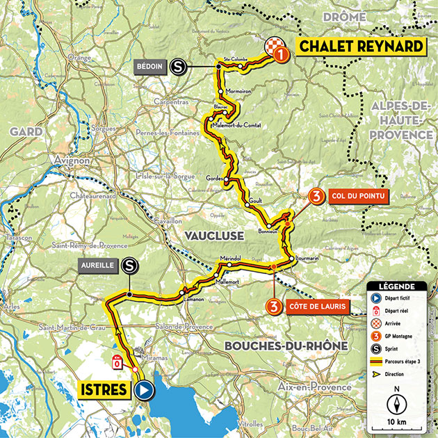 2021 Tour of Provence stage 3 map